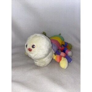 Vintage Caterpillar Rainbow Plush Stuffed Animal 80s Bug Kid Stuffy Legs
